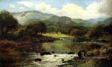 Une rivière boisée Paysage Benjamin Williams Leader Peinture à l'huile